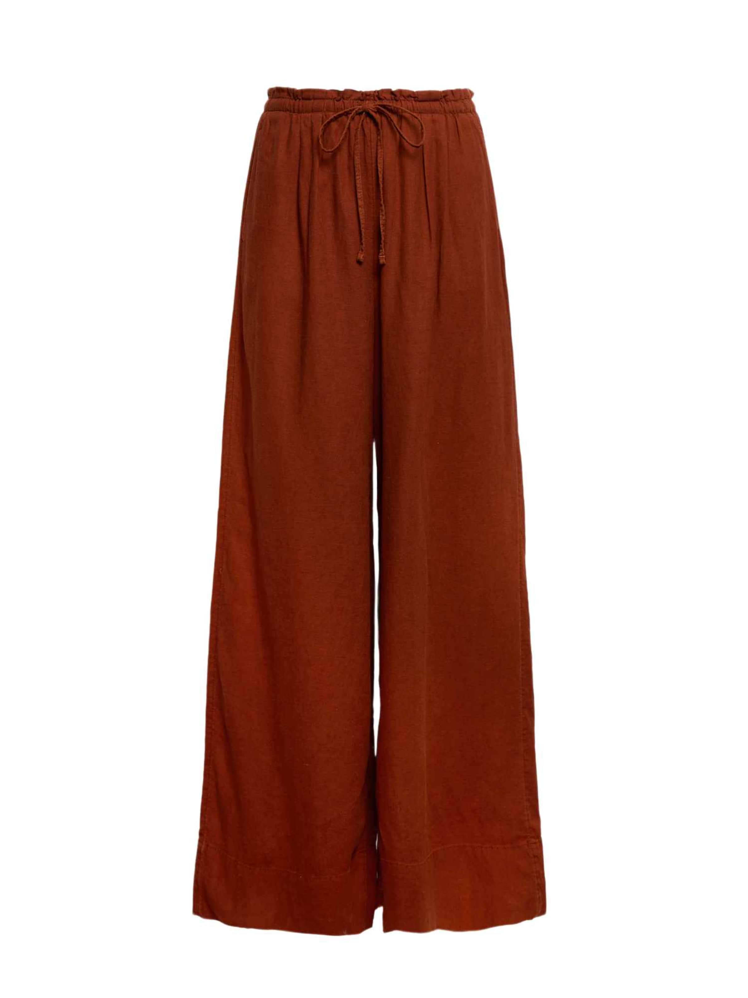 Wide leg Pantaloni di Marks & Spencer in marrone: frontale