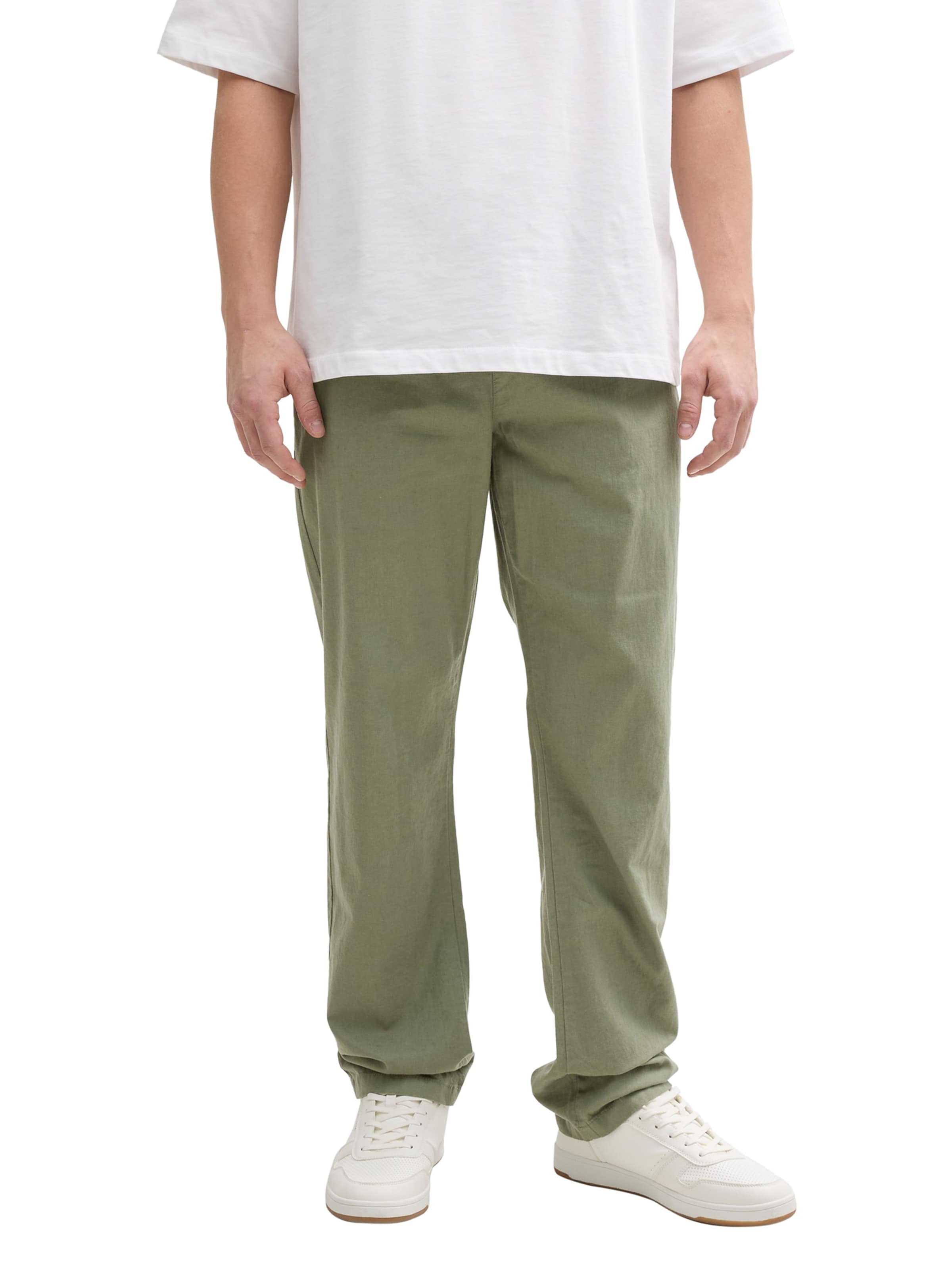 TOM TAILOR DENIM Ohlapna forma Hlače | zelena barva: sprednja stran