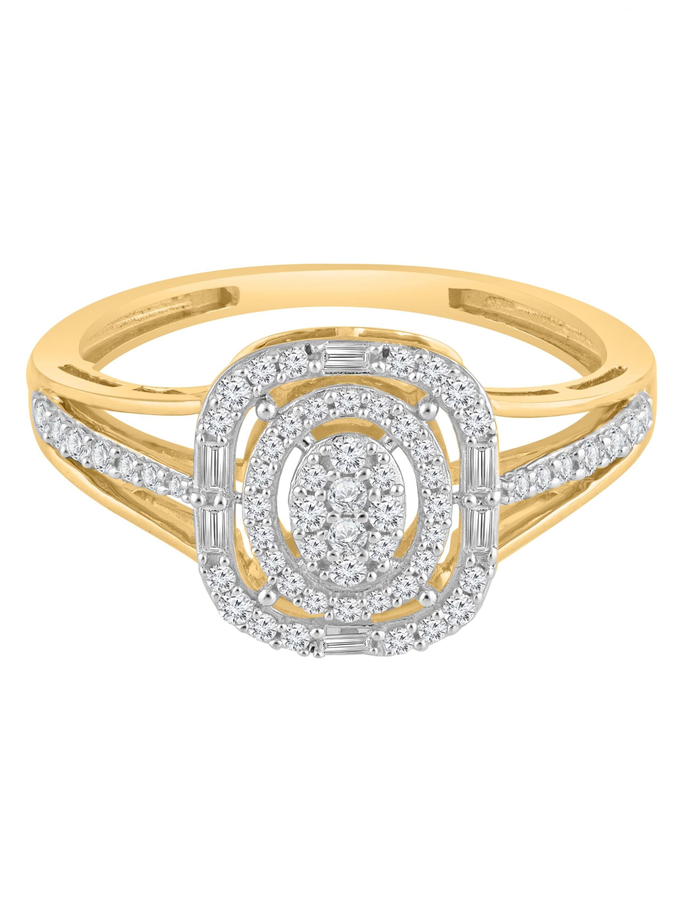 Diamant Exquis - Anillo 'Ring aus 375 Gelbgold mit Diamant' en oro: frente