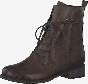 MARCO TOZZI Lace-up bootie in Brown: front