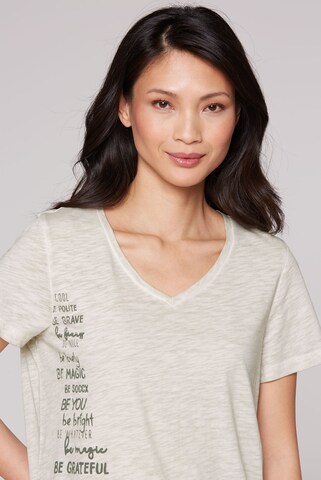 Soccx T-Shirt mit Gummizugsaum und Label Print in Silber