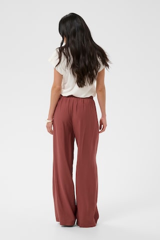 Kaffe Wide Leg Hose in Braun