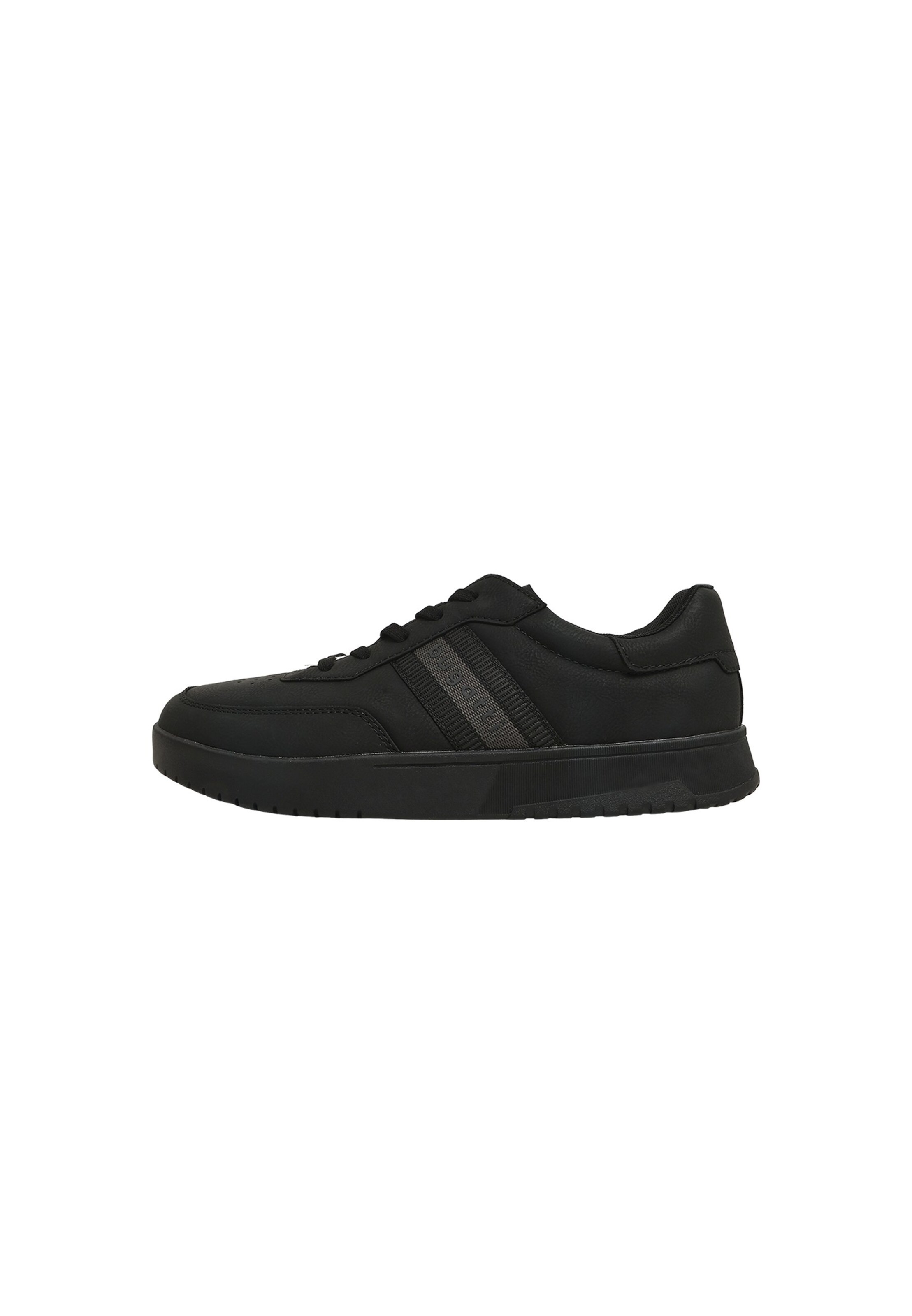Sneaker bassa di bugatti in nero: frontale
