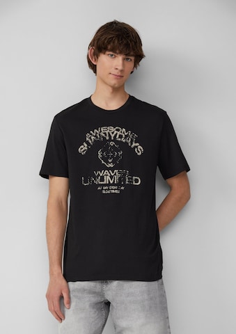 T-Shirt QS en noir : devant