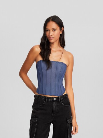 Corsage Bershka en bleu : devant