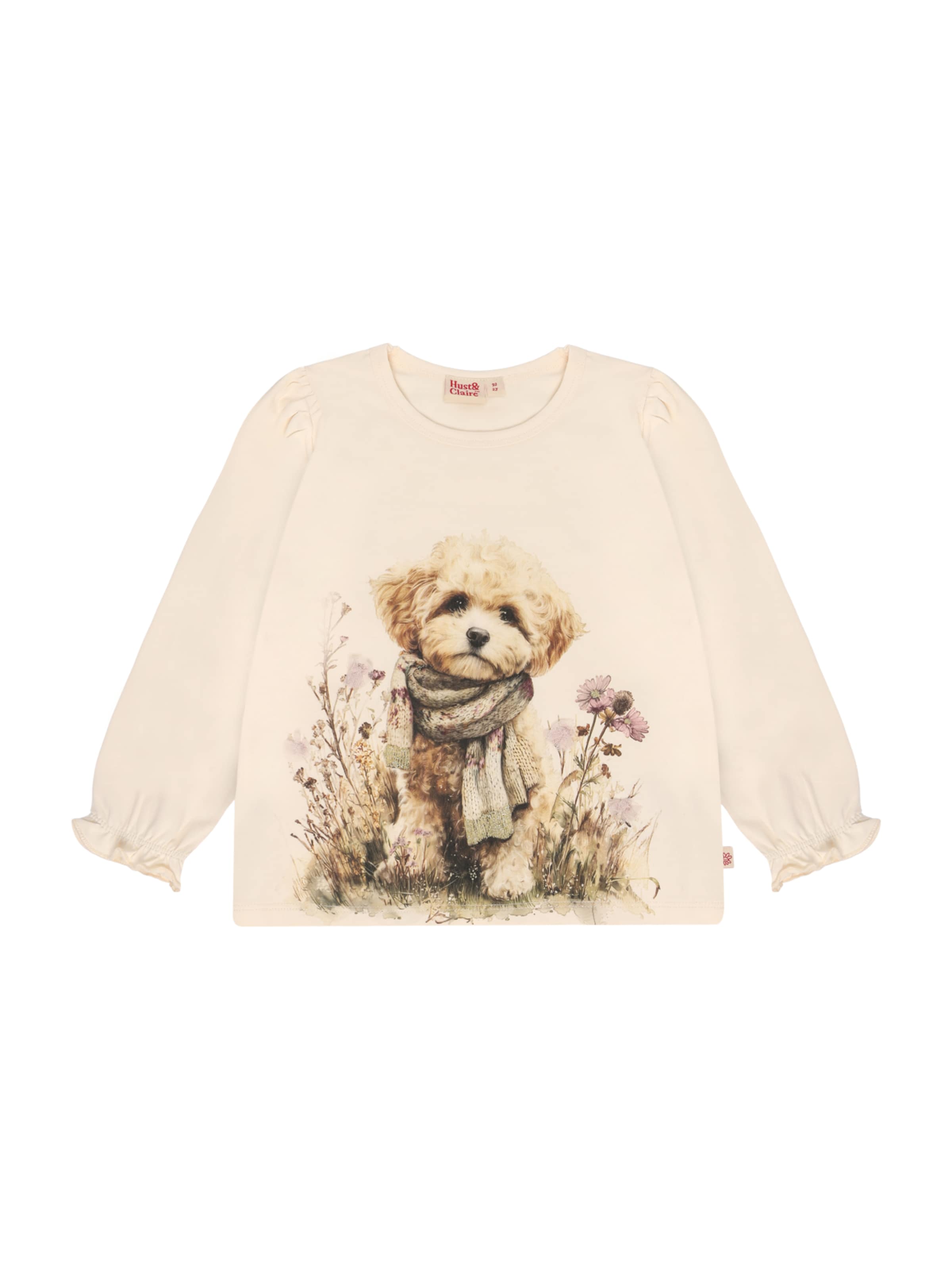 Tricou 'Alma Dog' de la Hust & Claire pe alb: față