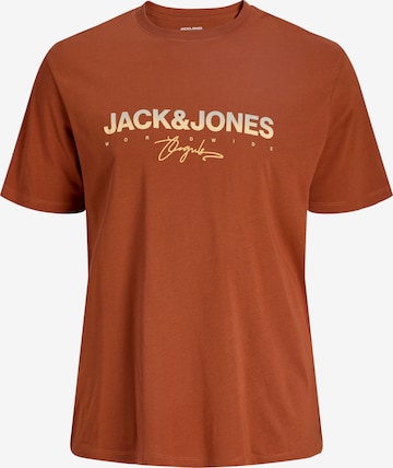 Maglietta 'JORCANGGU' di Jack & Jones Plus in marrone: frontale
