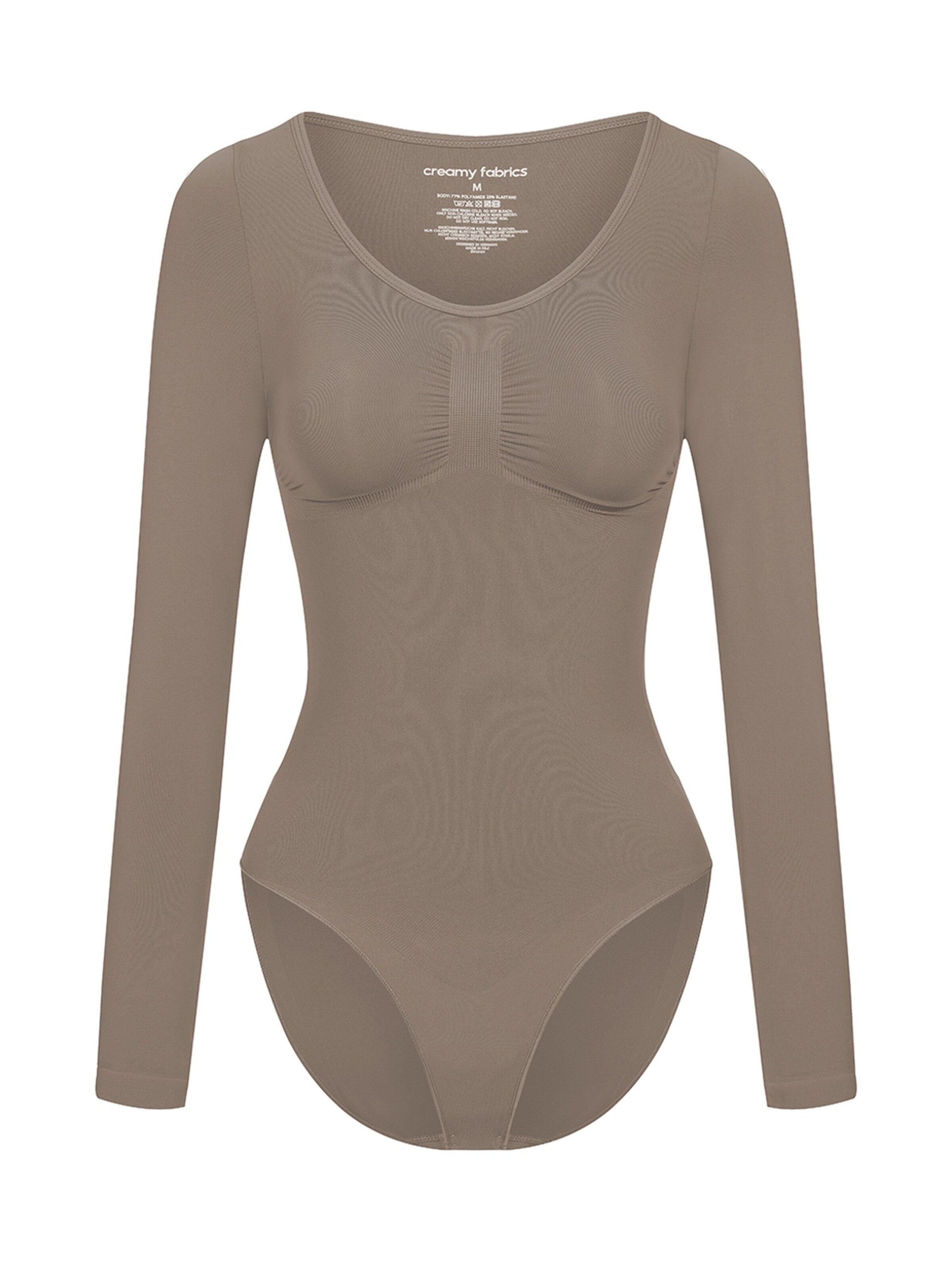 cfab (formerly creamy fabrics) Shapingbody 'Bodysuit Sculpting Shapewear Longsleeve mit Slip'‌‌‌‌‌‌ in Grau: Vorderseite