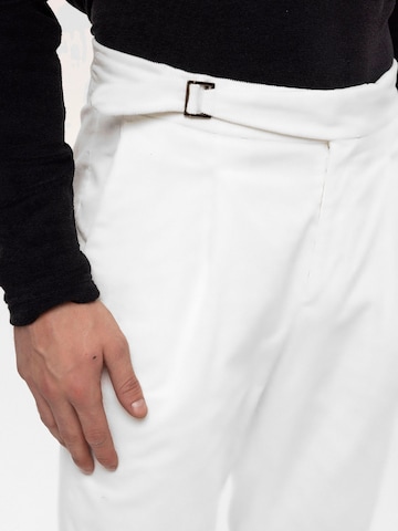 Antioch Slim fit Pleat-front trousers in White