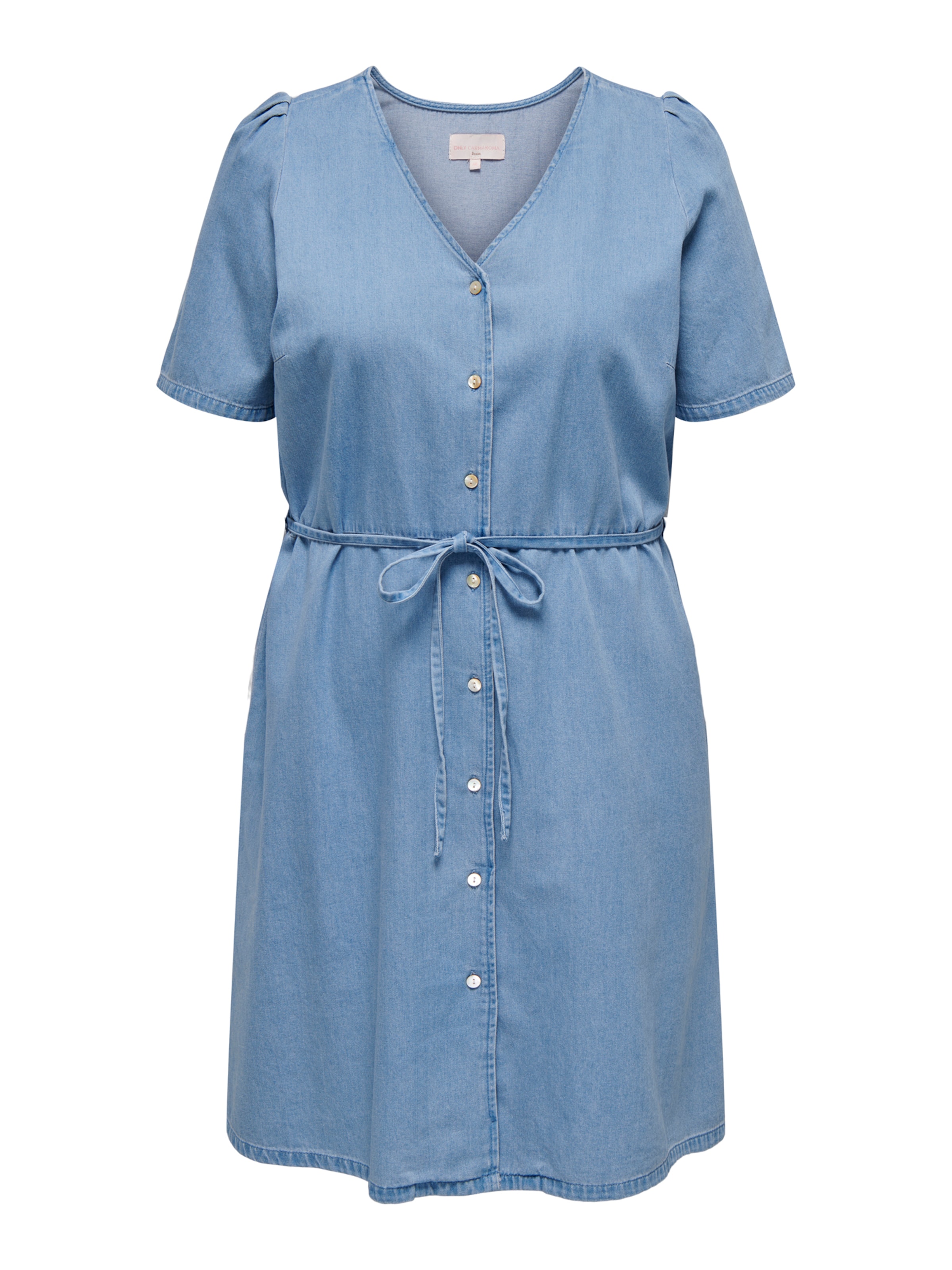 ONLY Carmakoma Shirt Dress in Blue: front