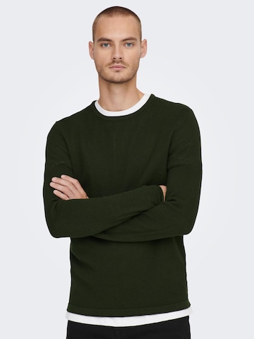 Only & Sons Regular fit Sweater 'Panter' in Green
