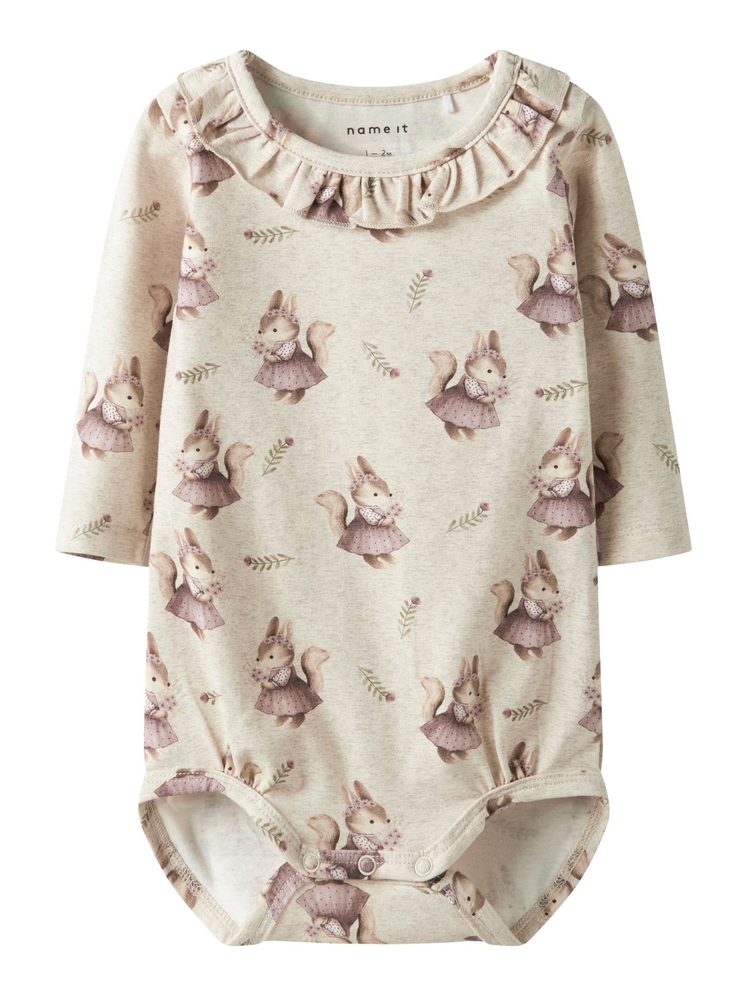NAME IT - Pijama entero/body en beige: frente