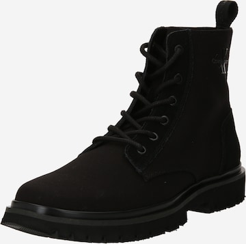 Calvin Klein Jeans Lace-Up Boots in Black: front