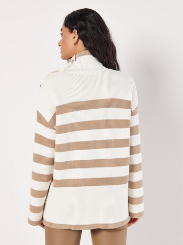 Apricot Button Detail Stripe Jumper ' ' in Grau