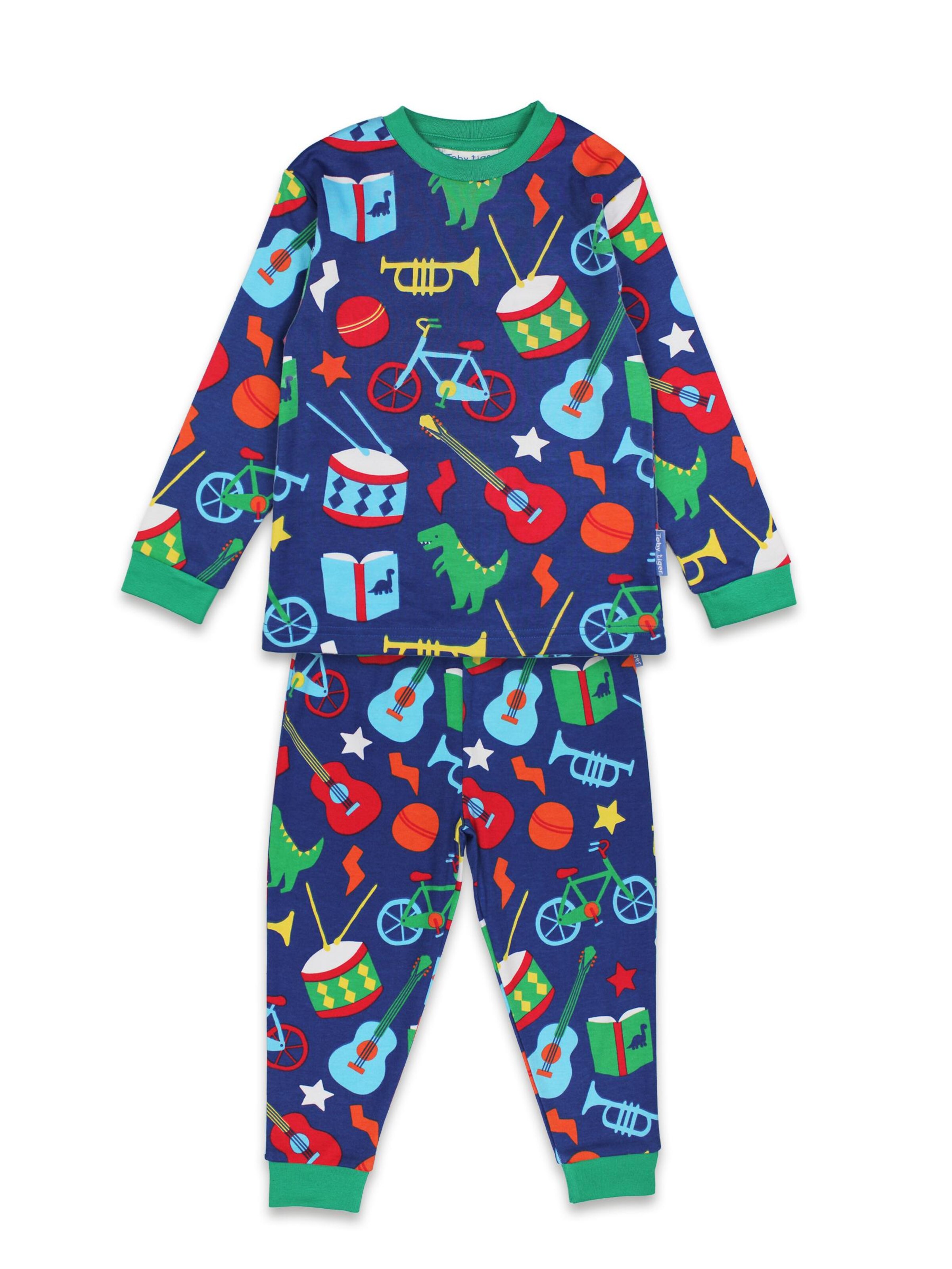 Toby Tiger Pajamas 'Geschenke' in Blue: front