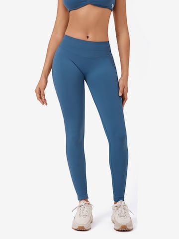 YEAZ Skinny Športne hlače 'Flex' | modra barva: sprednja stran