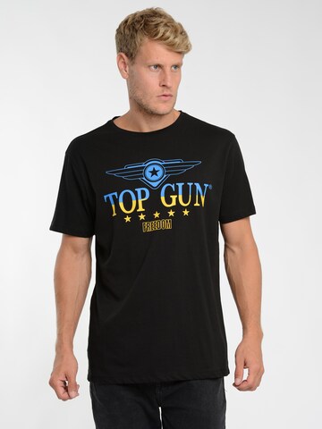 TOP GUN Shirt ' TG22011 ' in Zwart: voorkant