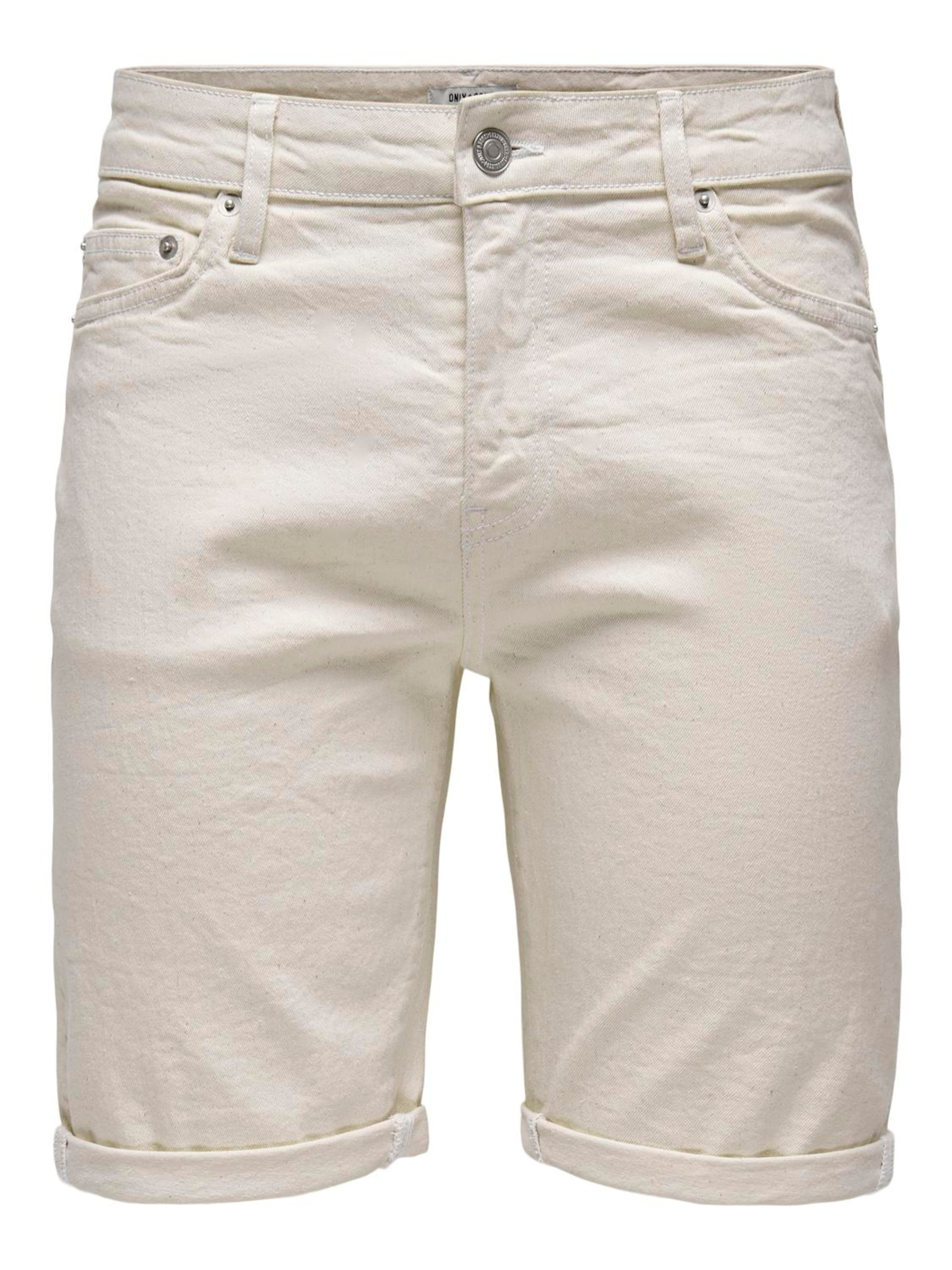 Only & Sons tavaline Teksapüksid 'Ply', värv beež: eest vaates