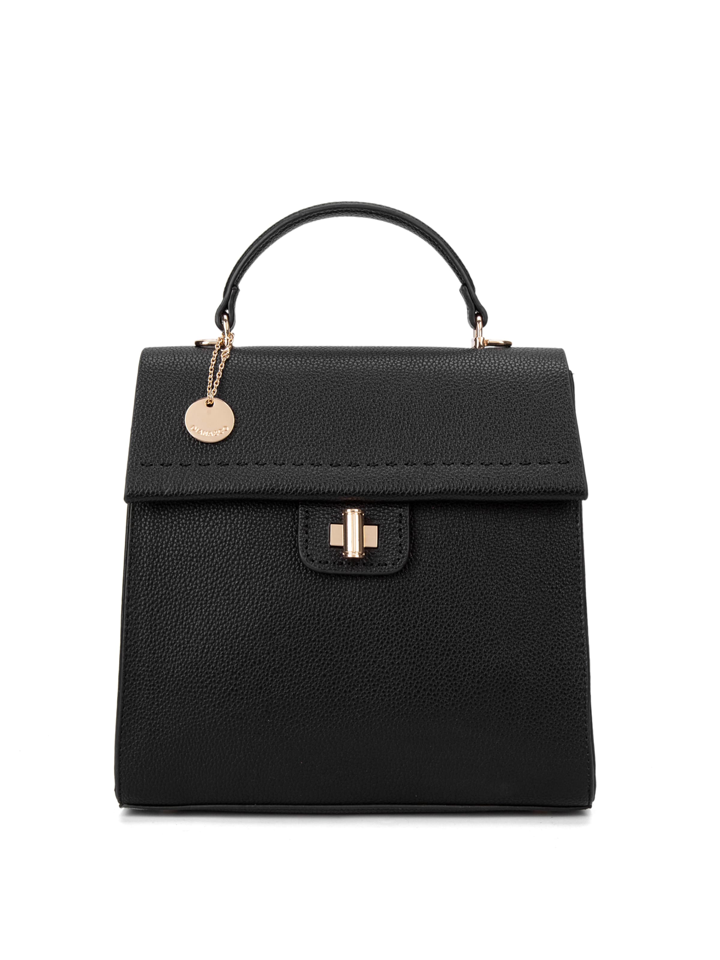 Zaino 'Zaino Donna Vegan Leather Diana & Co Firenze - Chiusura Girello Tracolla Regolabile' di Diana&Co. in nero: frontale