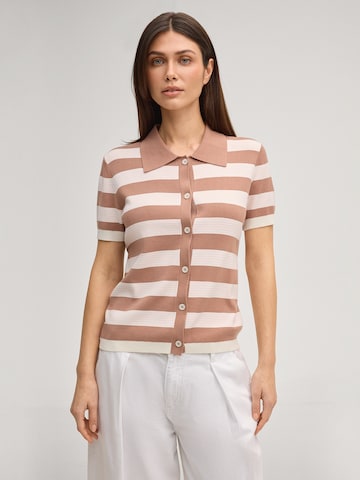 JOOP! Gebreid vest 'Kasha' in Bruin: voorkant