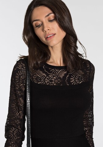 MELROSE Strickkleid in Schwarz