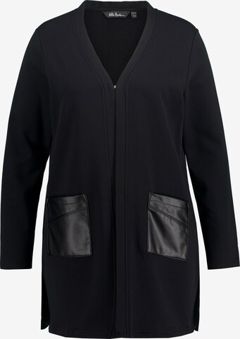 Ulla Popken Zip-Up Hoodie in Black: front