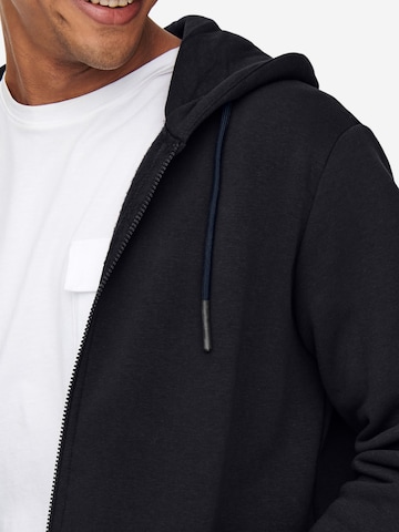 Only & Sons Regular fit Zip-Up Hoodie 'Ceres' in Blue