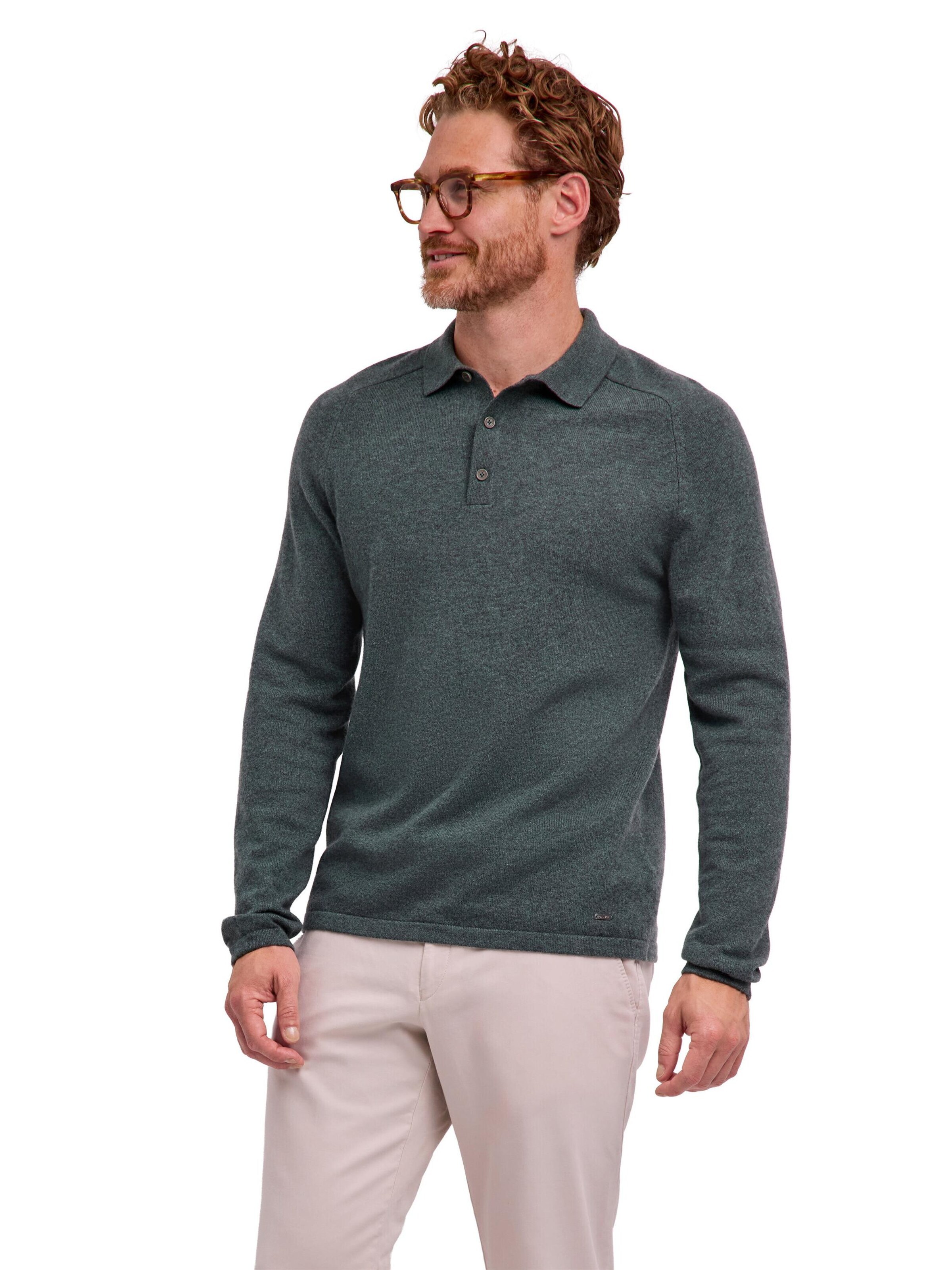 FALKE Sweater 'Pure Cashmere' in Green: front
