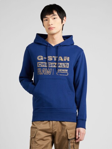 G-Star RAW Sweatshirt 'Distressed Originals' i blå: forside