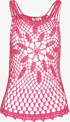 Tops en tricot IZIA en rose : devant