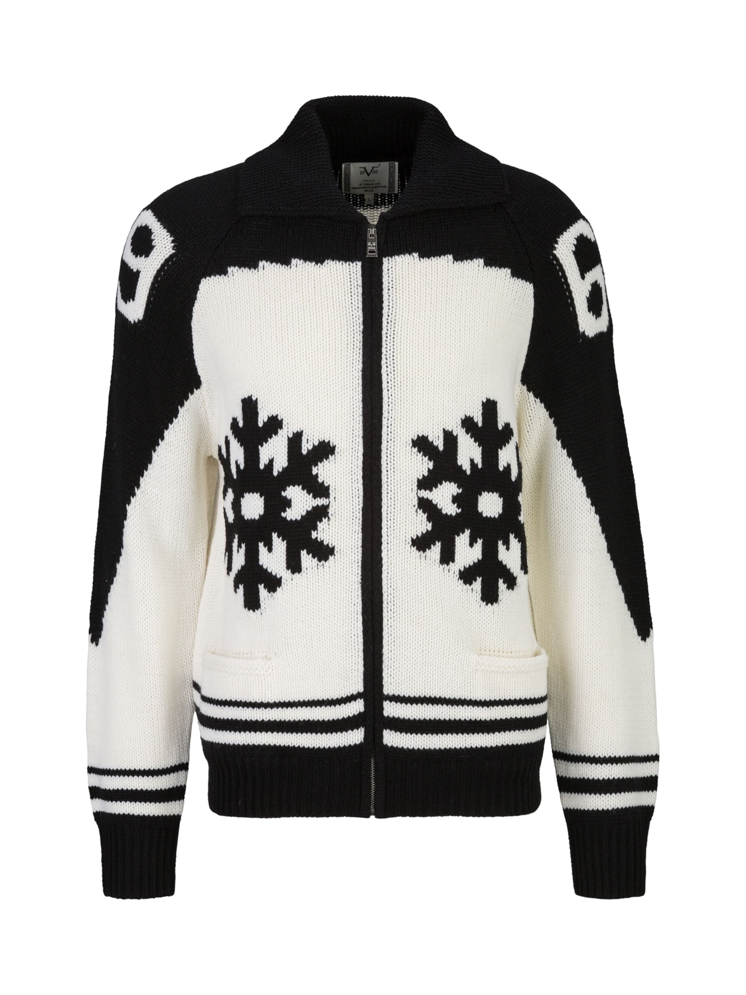 19V69 ITALIA Knit cardigan 'Rodrigo' in Black: front
