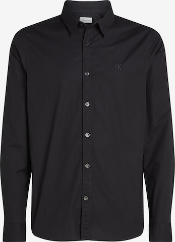 Calvin Klein JeansSlim Fit Košulja - crna boja: prednji dio