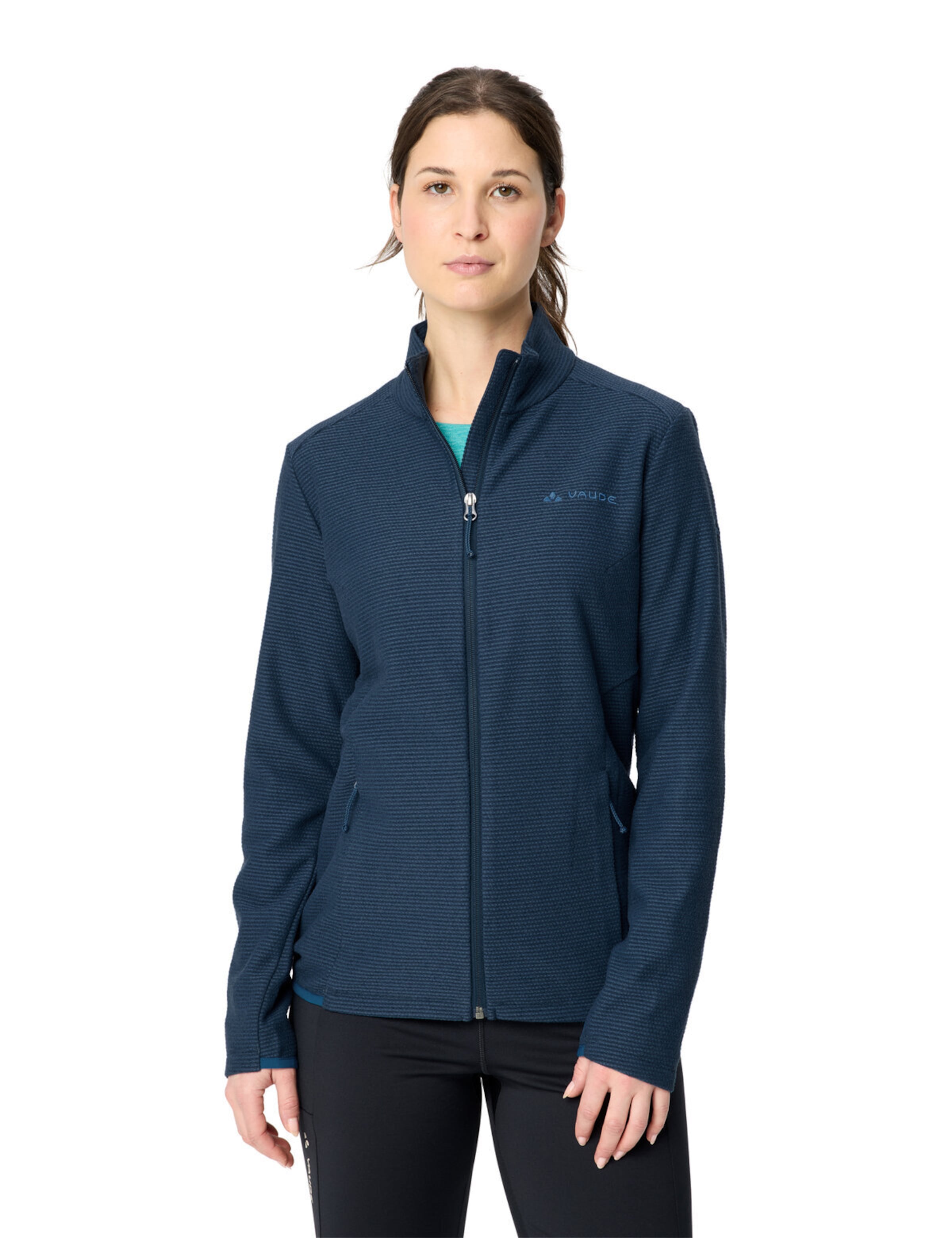 VAUDE Functionele fleece jas 'Strathcona' in Blauw: voorkant