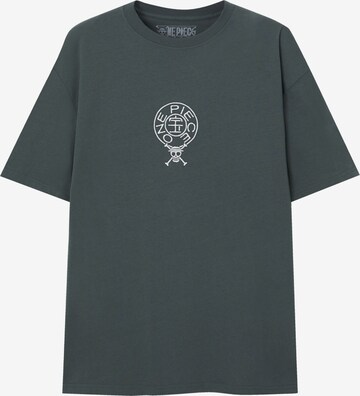 Pull&Bear Shirt 'MC ONE PIECE' in Green: front