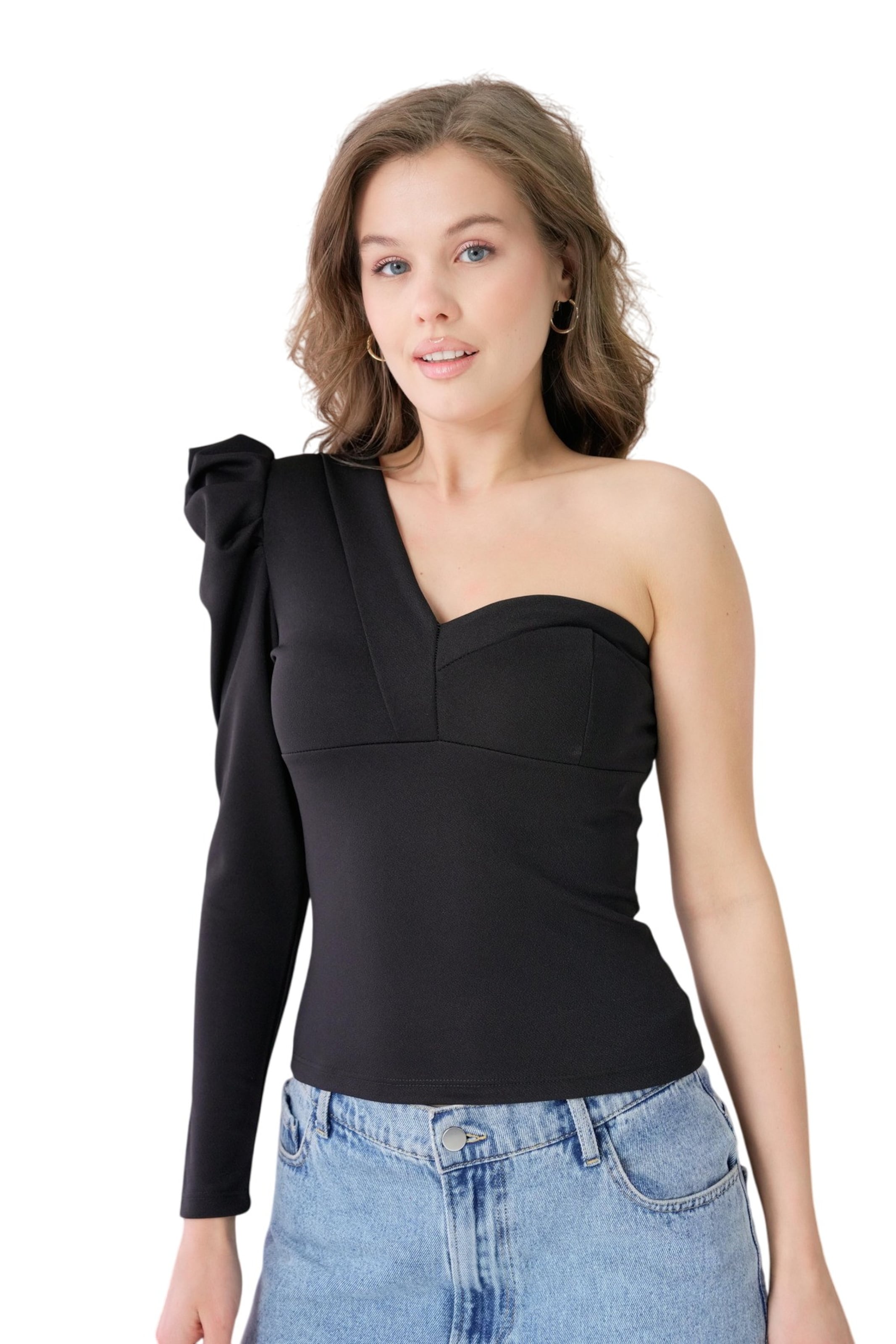 WOMAN VISION Bluz in Schwarz: Vorderseite