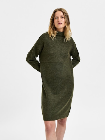 SELECTED FEMME Gebreide jurk 'Mola' in Groen: voorkant