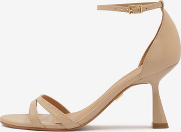 Kazar Strap Sandals in Beige: front