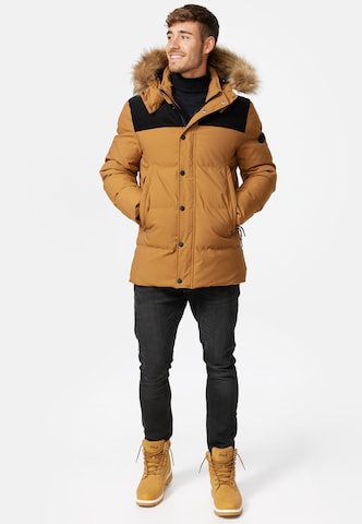 INDICODE JEANS Winter Parka 'Hexyl' in Brown