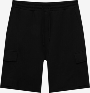 Loosefit Pantalon cargo Pull&Bear en noir : devant