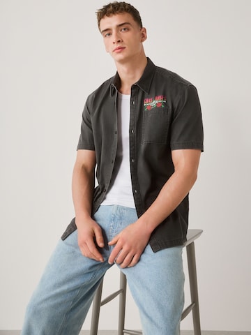 Next Regular fit Button Up Shirt in Grey