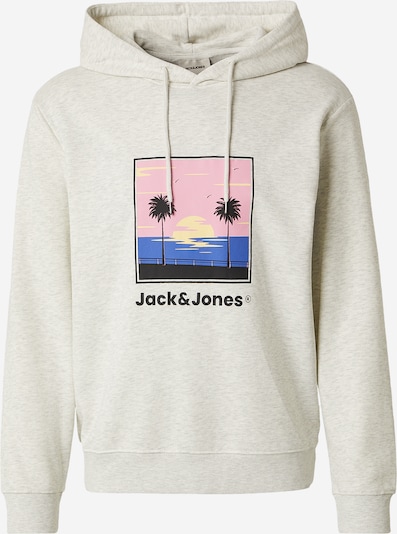 JACK & JONES Sweater majica 'JJPERRY' u plava / roza / crna / bijela melange, Pregled proizvoda