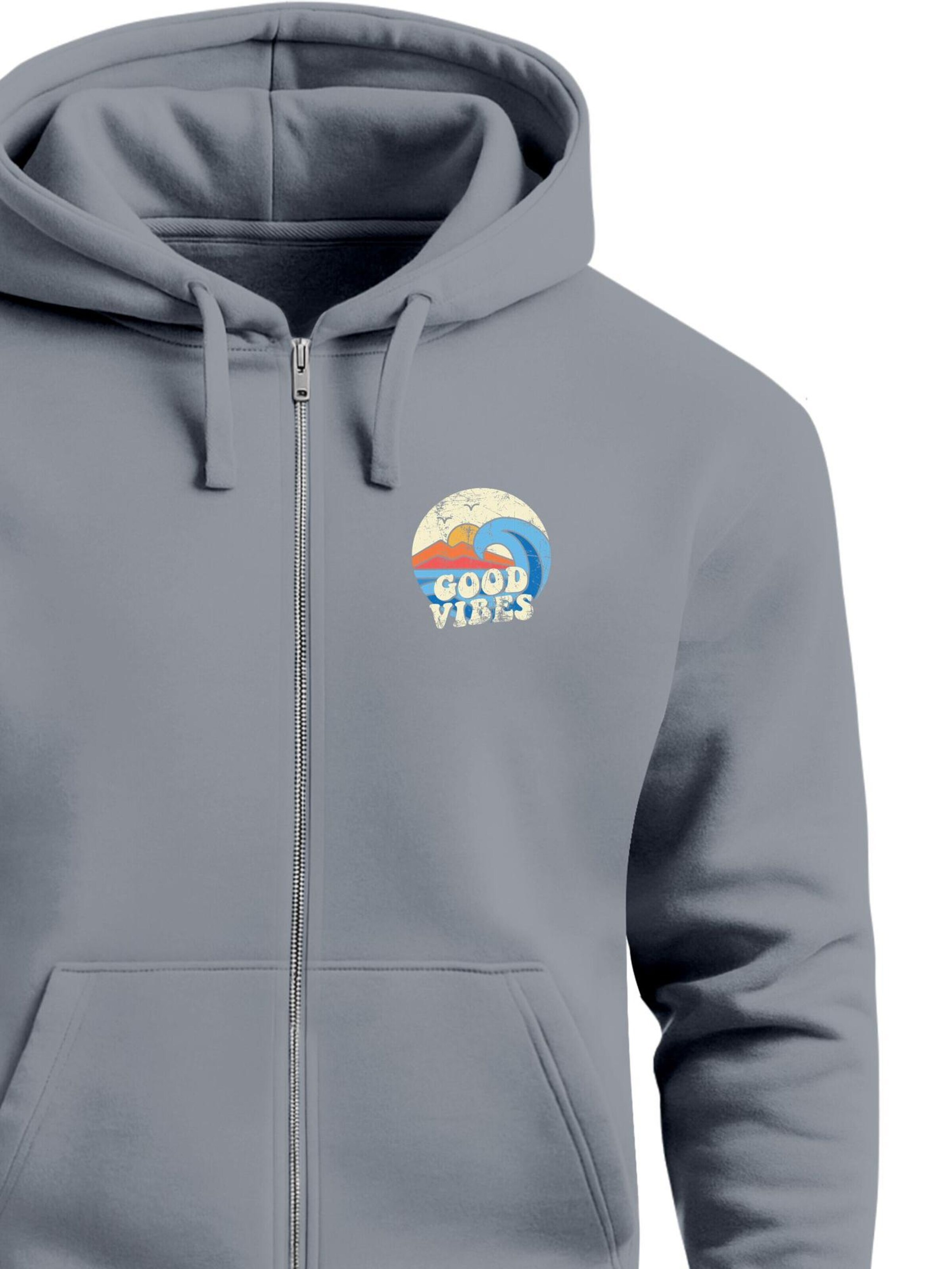 Neverless Sweatjacke 'Good Vibes'‌‌‌‌ in Grau