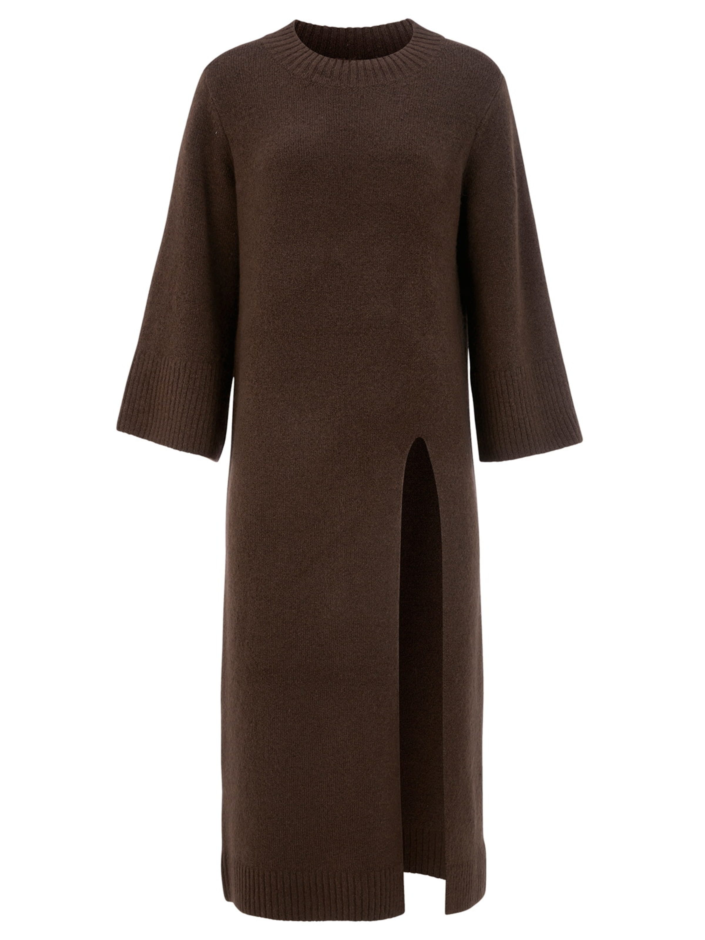 Cellbes of Sweden Gebreide jurk in Bruin: voorkant