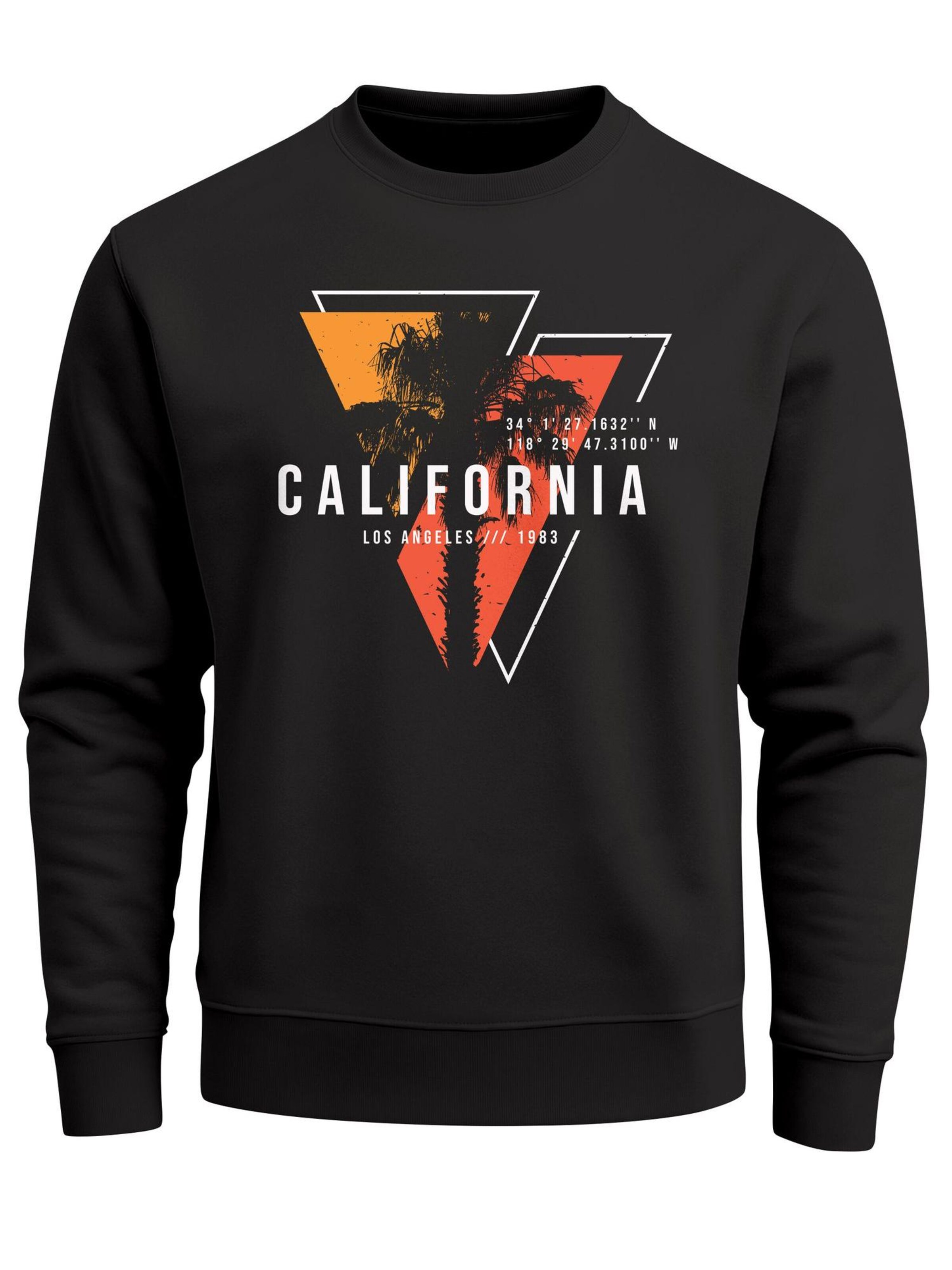 Neverless Sweatshirt 'California geometric' in Black: front