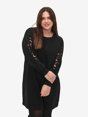 Zizzi Φόρεμα 'CASARA' σε μαύρο: μπροστά
