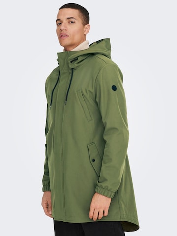 Parka de primăvară-toamnă 'HALL' de la Only & Sons pe verde: față