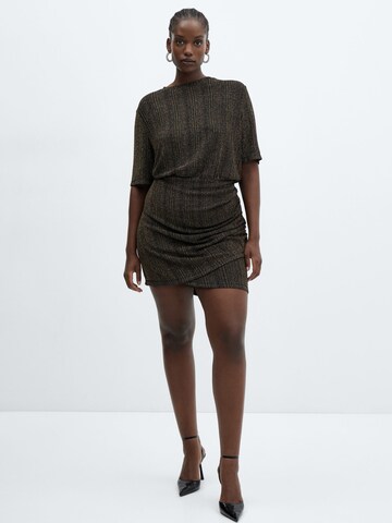 MANGO Knitted dress 'Xlurin' in Gold