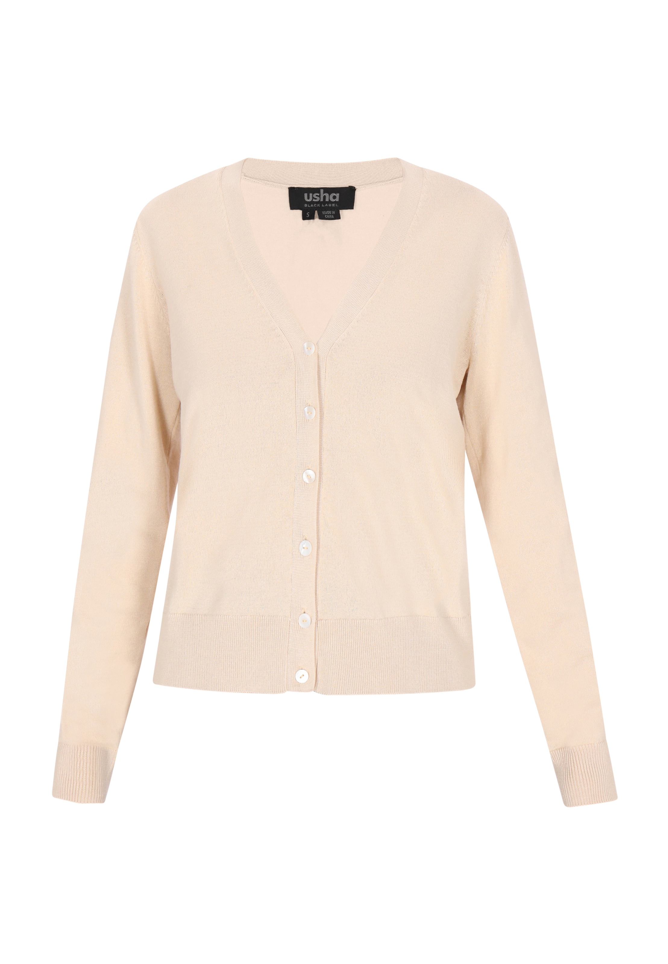 usha BLACK LABEL Strickjacke in Beige: Vorderseite