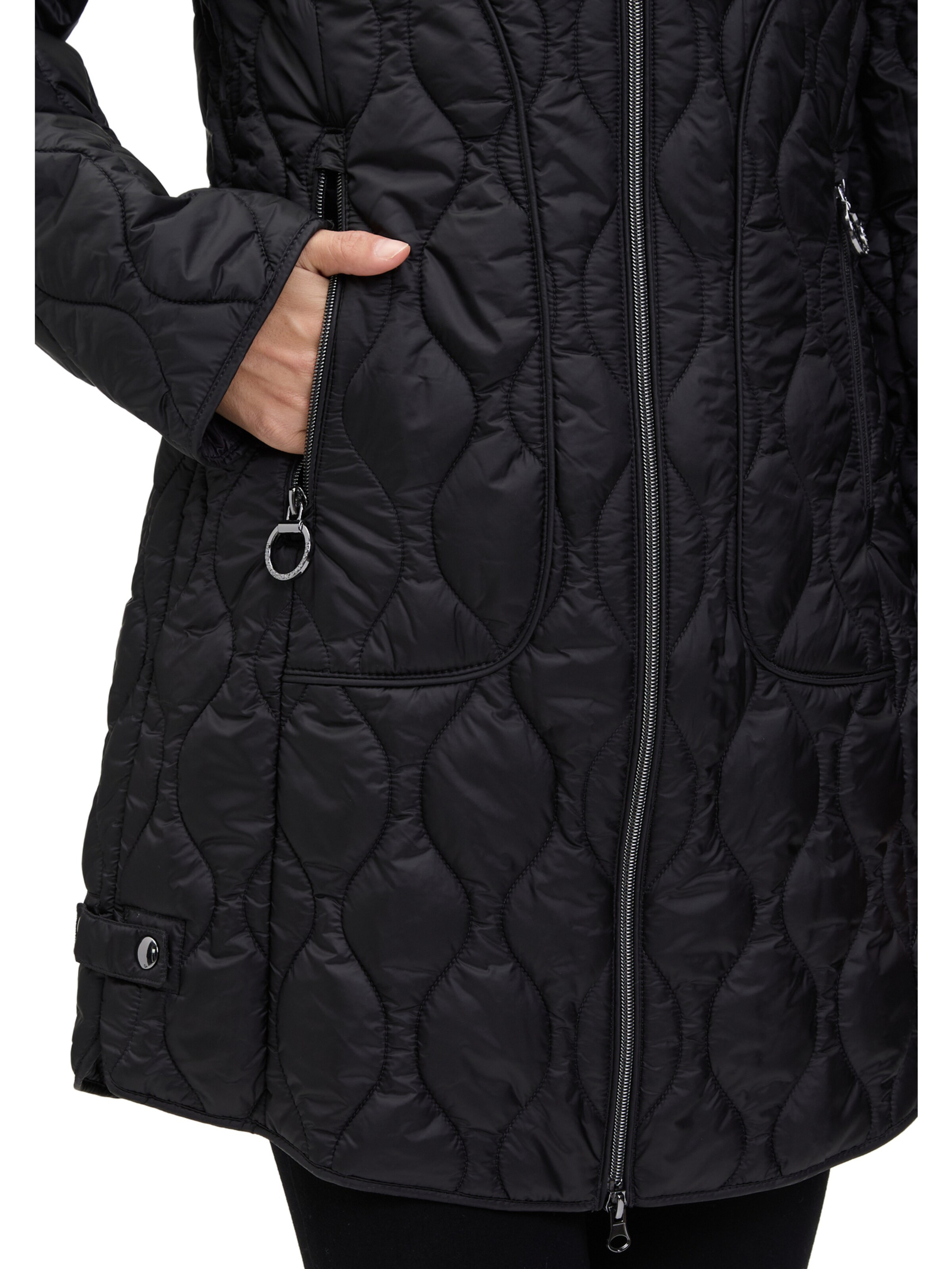 Betty Barclay Outdoorjacke mit abnehmbarer Kapuze in Schwarz