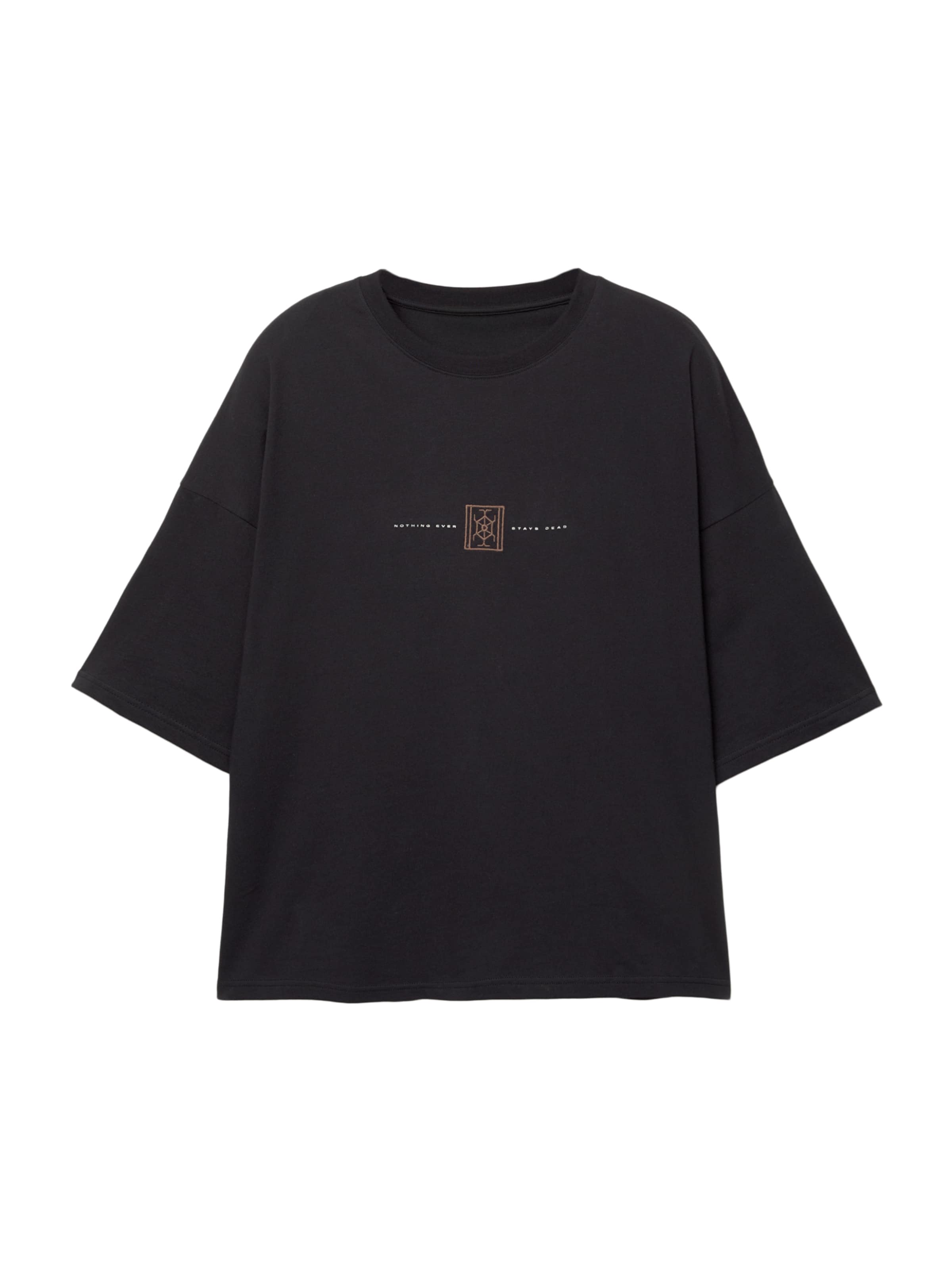 Pull&Bear Koszulka w kolorze czarny: przód